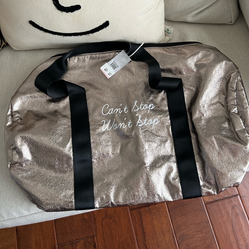 “Can’t stop, wont stop” duffle from Bloomingdales